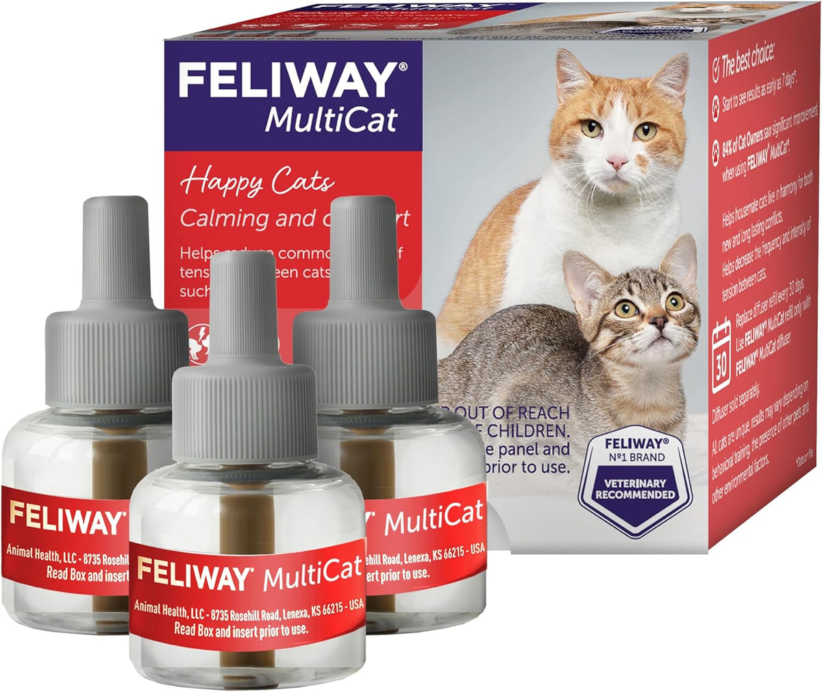 Feliway MultiCat Calming Diffuser Refill 3 Pack 90 Day Supply