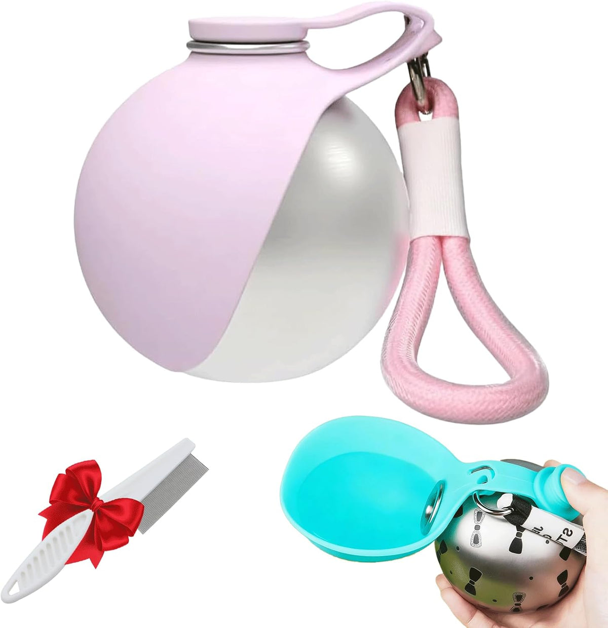 Portable Dog Water Bottle with Foldable Silicone Bowl – Dog Travel Water Bottle