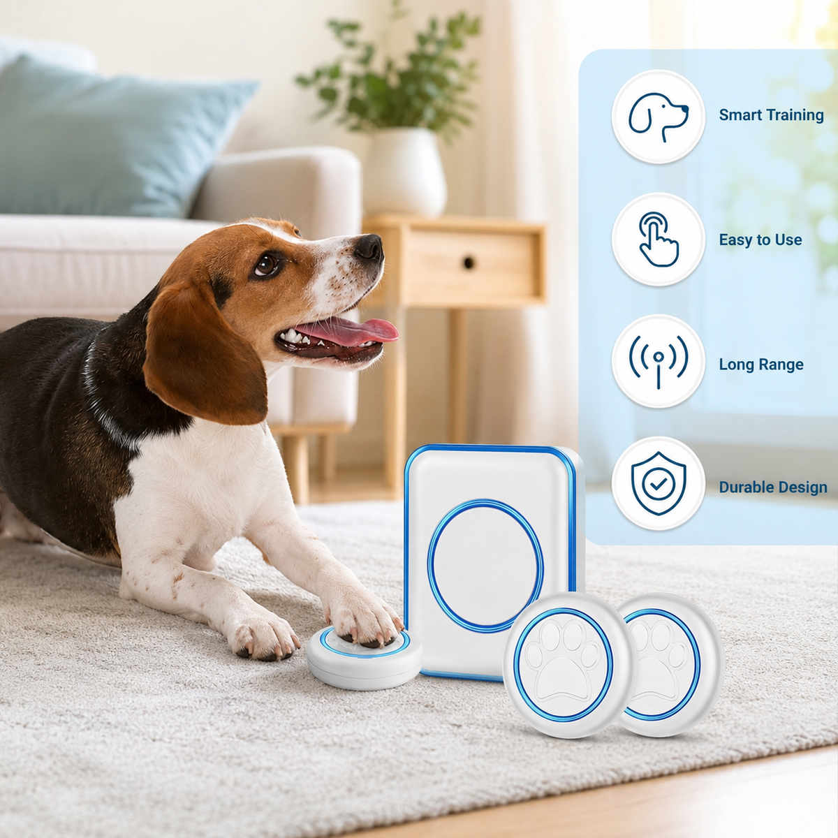 Wireless Dog Doorbell for Potty Training – 1000 ft Range