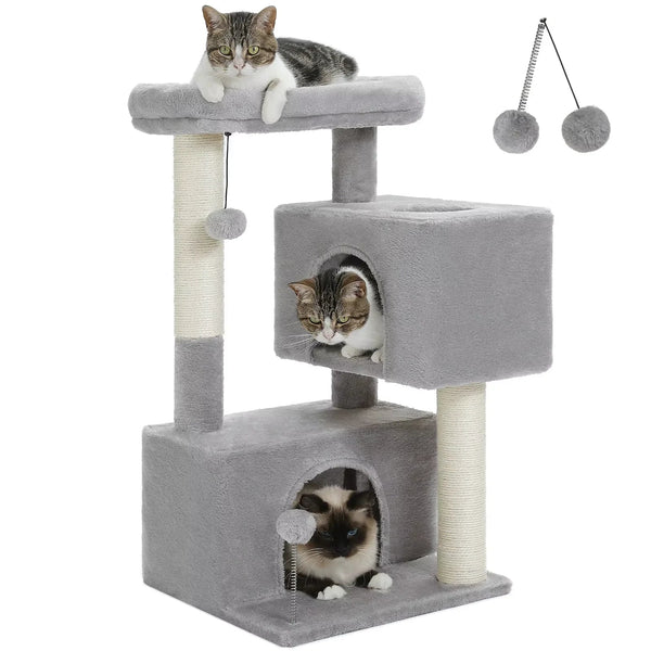 Cat Tree for Large Cats – Indoor Cat Tower with Scratching Posts and Large Perch