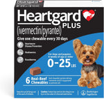Heartgard Plus Chewables for Dogs (ivermectin/pyrantel) – 0-25 lbs