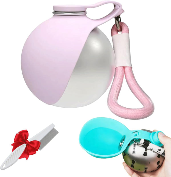 Portable Dog Water Bottle with Foldable Silicone Bowl – Dog Travel Water Bottle