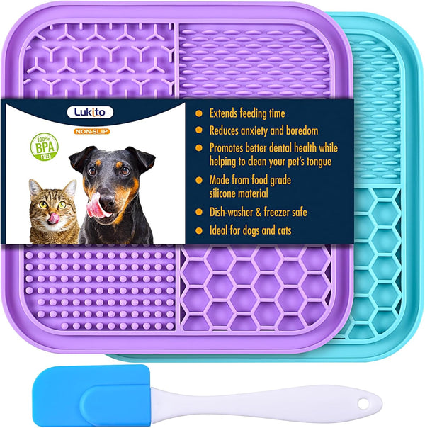 Pet Lick Mat Slow Feeder – Calming Silicone Bath Distraction Mat with Suction Cups