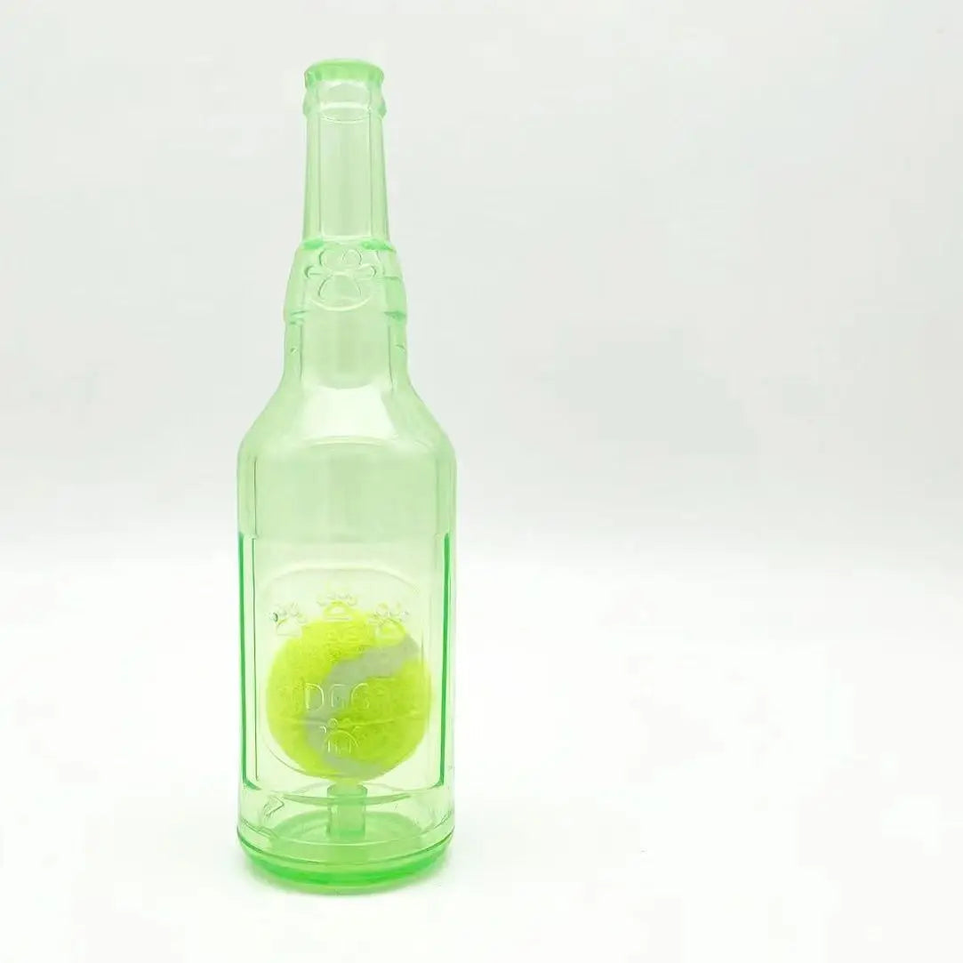 Pet Toy Dog Chew Squeaky Tennis Ball Bottle Self-Entertainment Boredom Relief Durable Chew Teething Pet Toy Interactive Dog Toy
