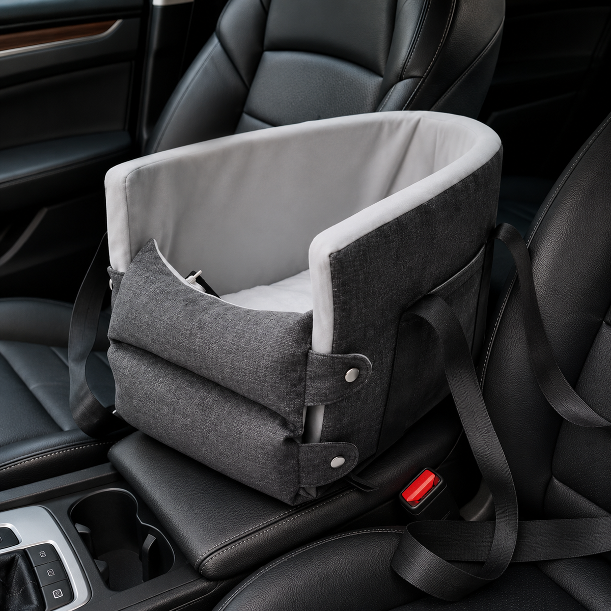 Car console pet seat and travel carrier for small dogs and cats, image 6 of 11