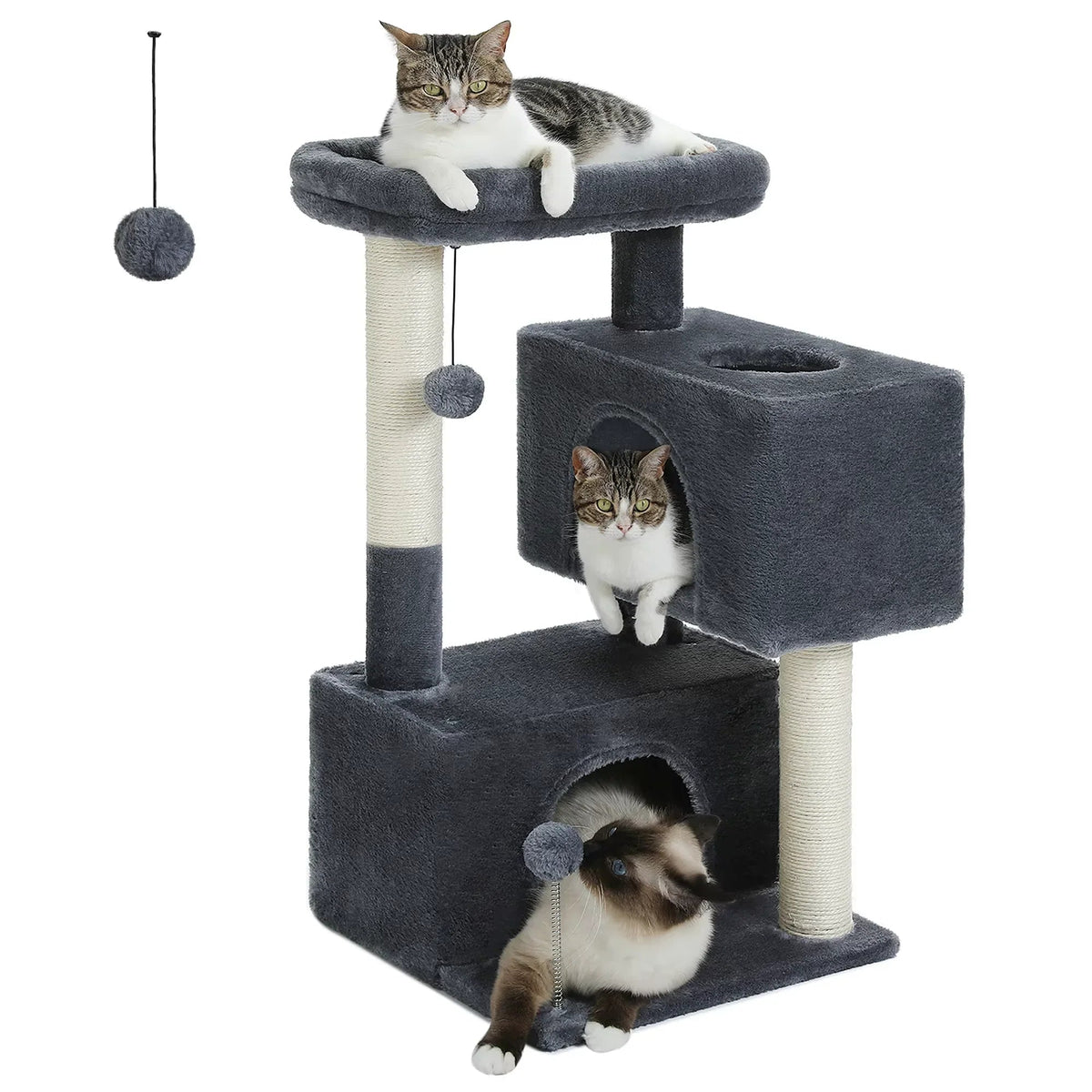 Cat tree for large cats with scratching posts and perch, image 10 of 10