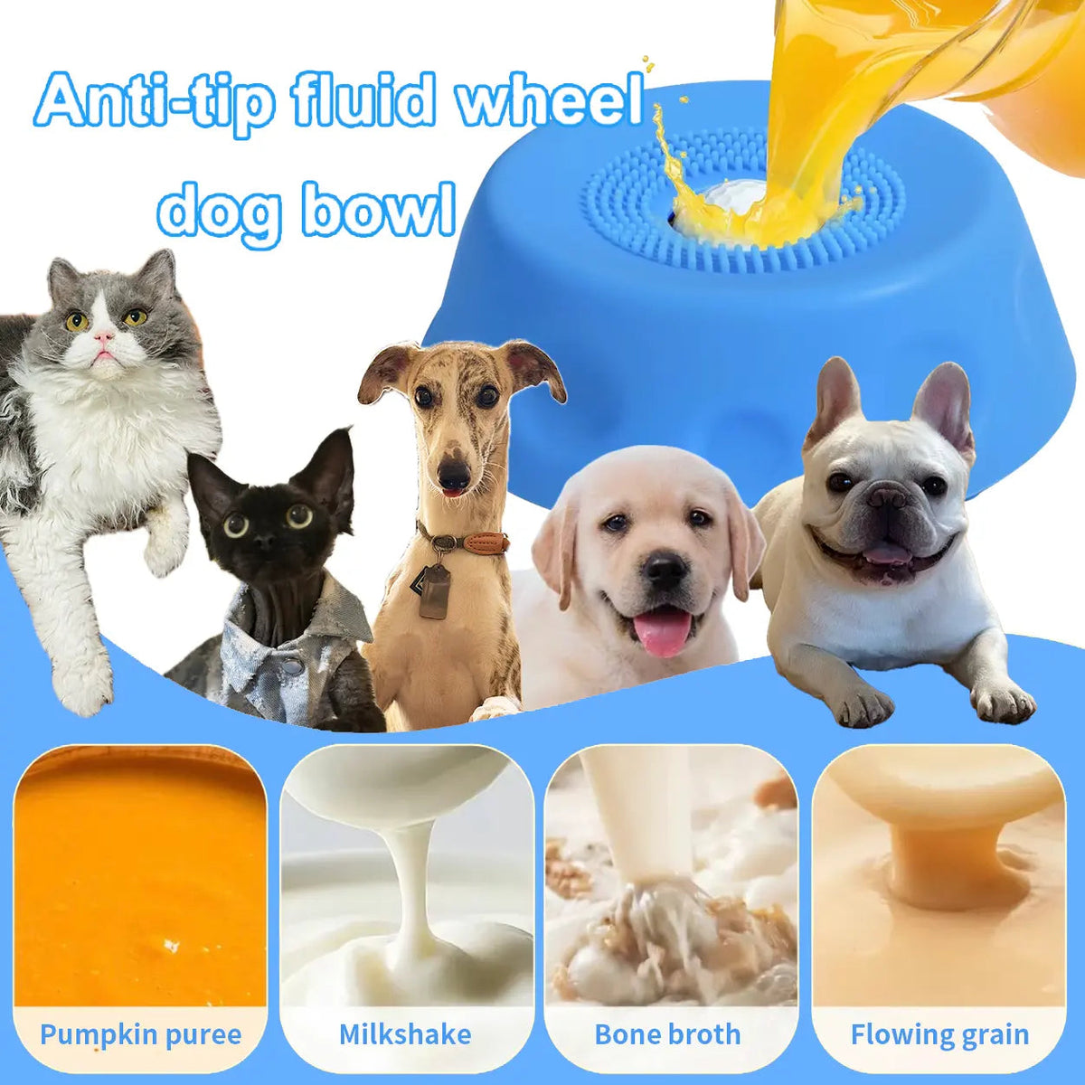 Dog slow feeder bowl with rolling ball and lick bowl, image 8 of 13