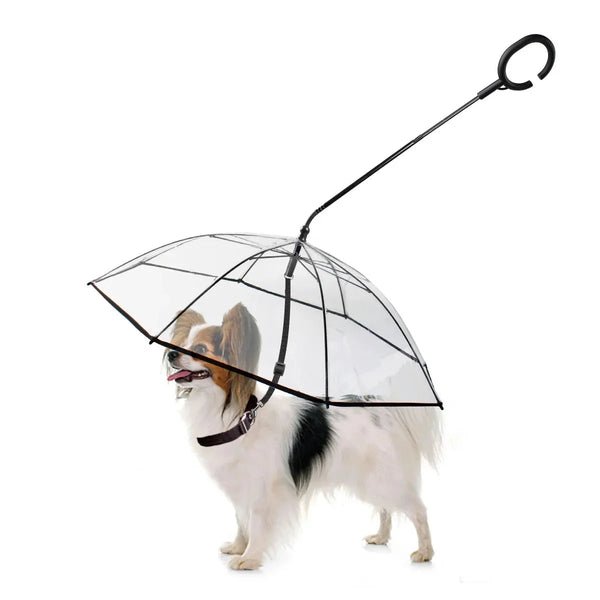 Dog Umbrella for Walks – Windproof Pet Umbrella for Small Dogs and Cats