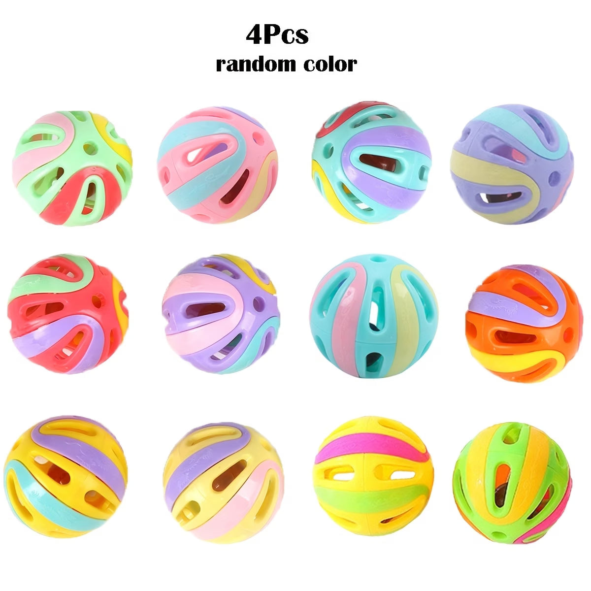 Interactive bell cat toy balls, bite-resistant pack, image 7 of 10