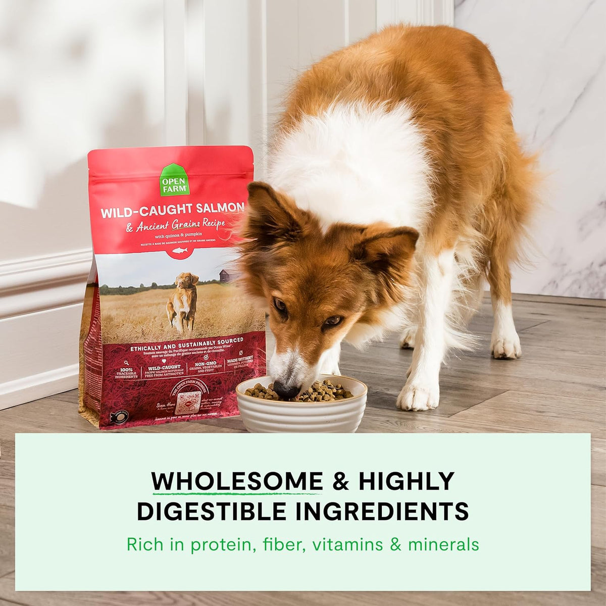 Open Farm wild-caught salmon and ancient grains dry dog food, 4 lb, image 7 of 8