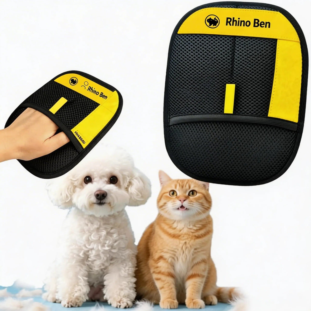 Pet grooming deshedding gloves for dogs and cats, image 3 of 5