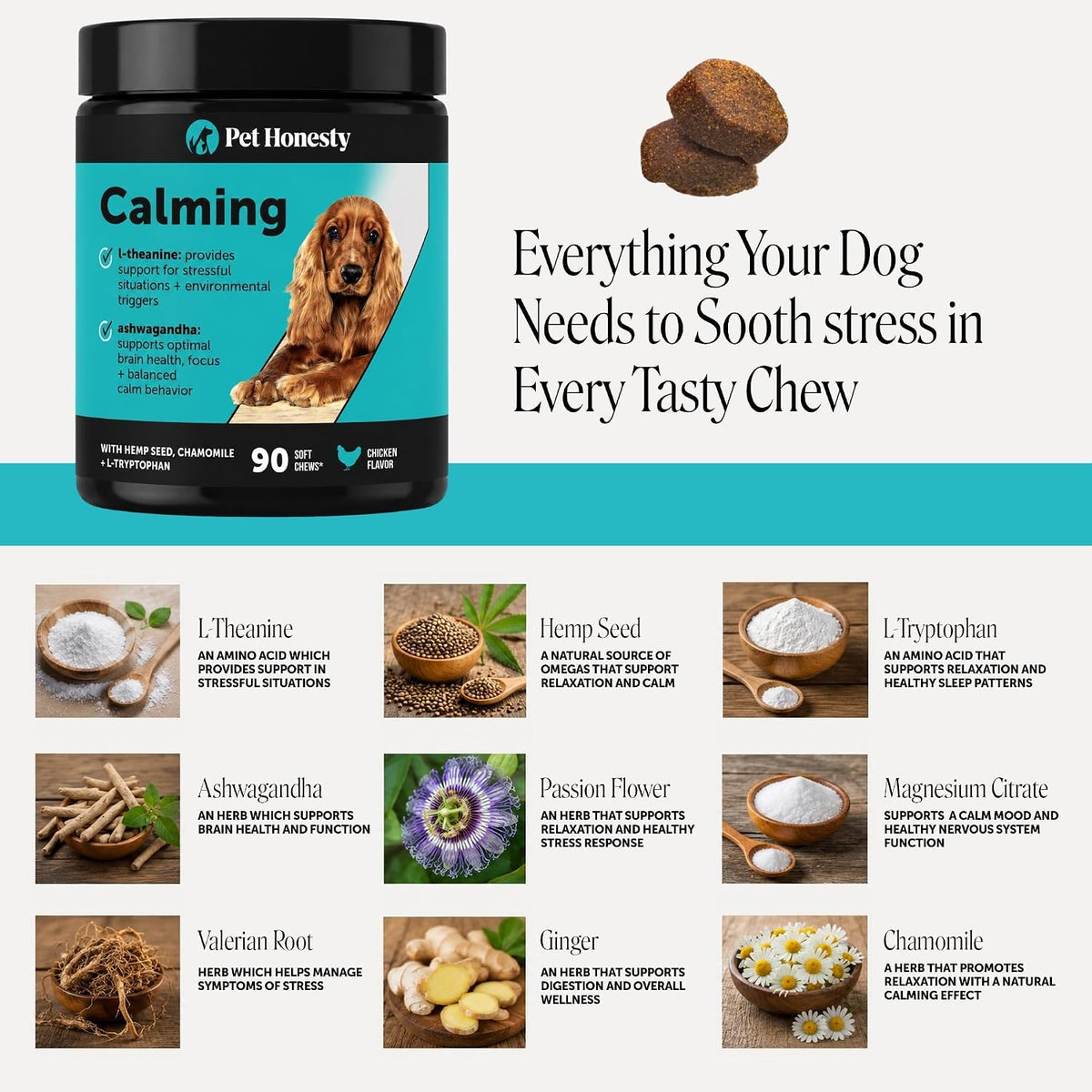 Pet Honesty calming chews for dogs, 90 soft chews, image 4 of 10