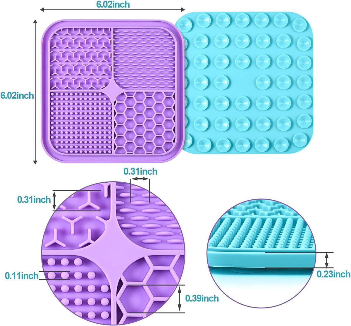 Silicone pet lick mat slow feeder with suction cups, image 12 of 18