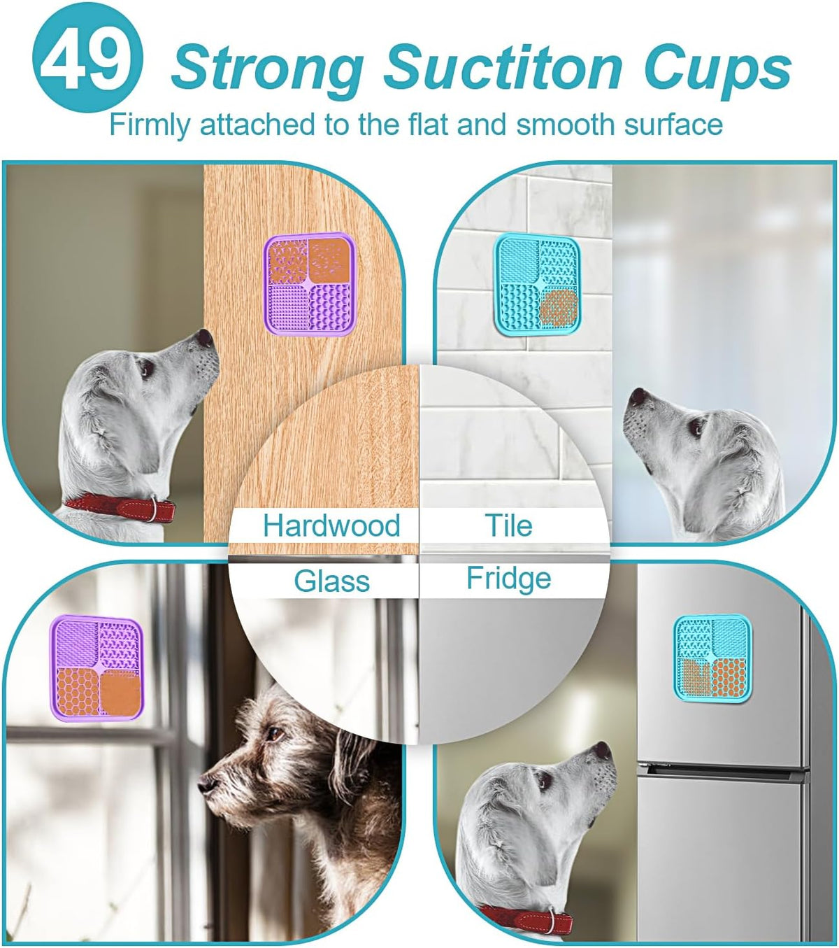 Silicone pet lick mat slow feeder with suction cups, image 8 of 18