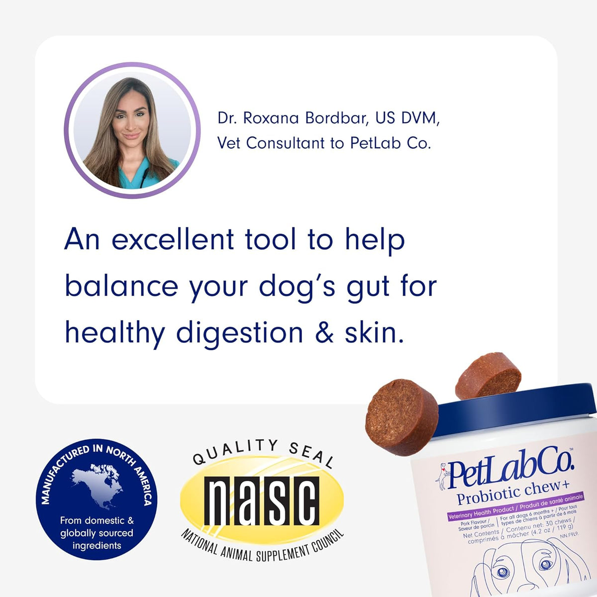 PetLab Co. Probiotic Chew+ for dogs, pork flavor, 30 chews, image 2 of 10