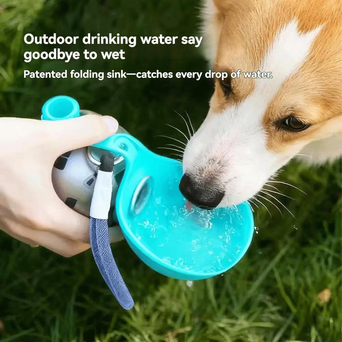 Portable dog water bottle with foldable silicone bowl, image 4 of 6