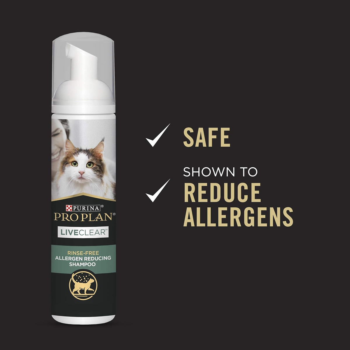 Purina Pro Plan LiveClear no-rinse cat foam shampoo, image 6 of 10