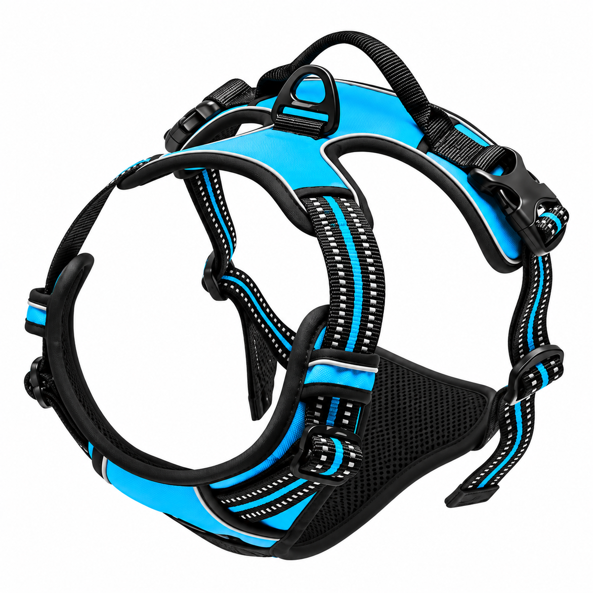 Reflective no pull dog harness in blue