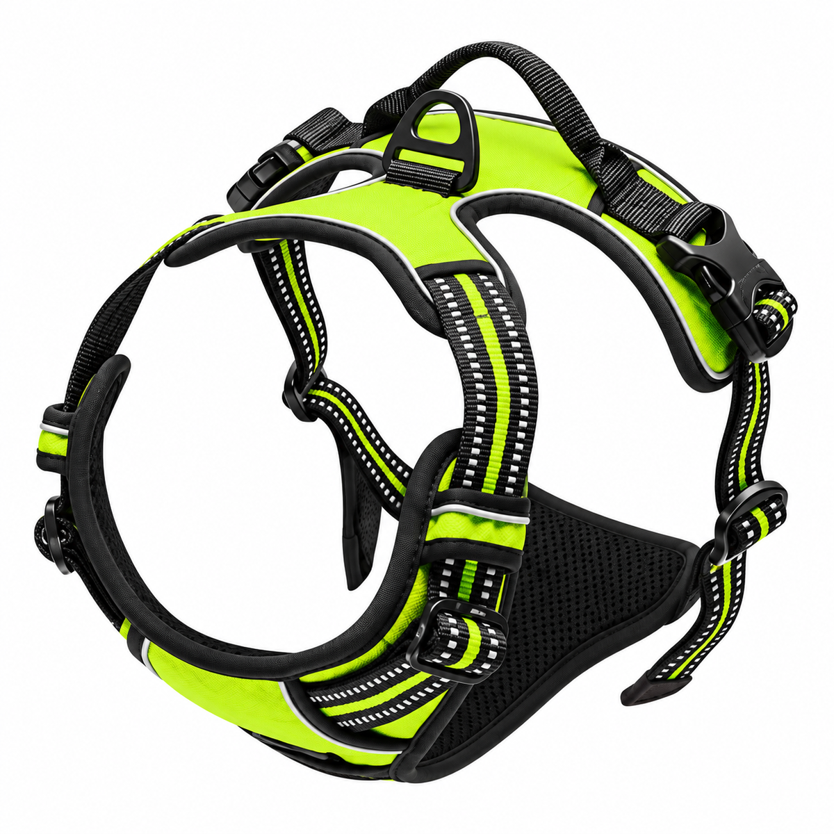 Reflective no pull dog harness in green