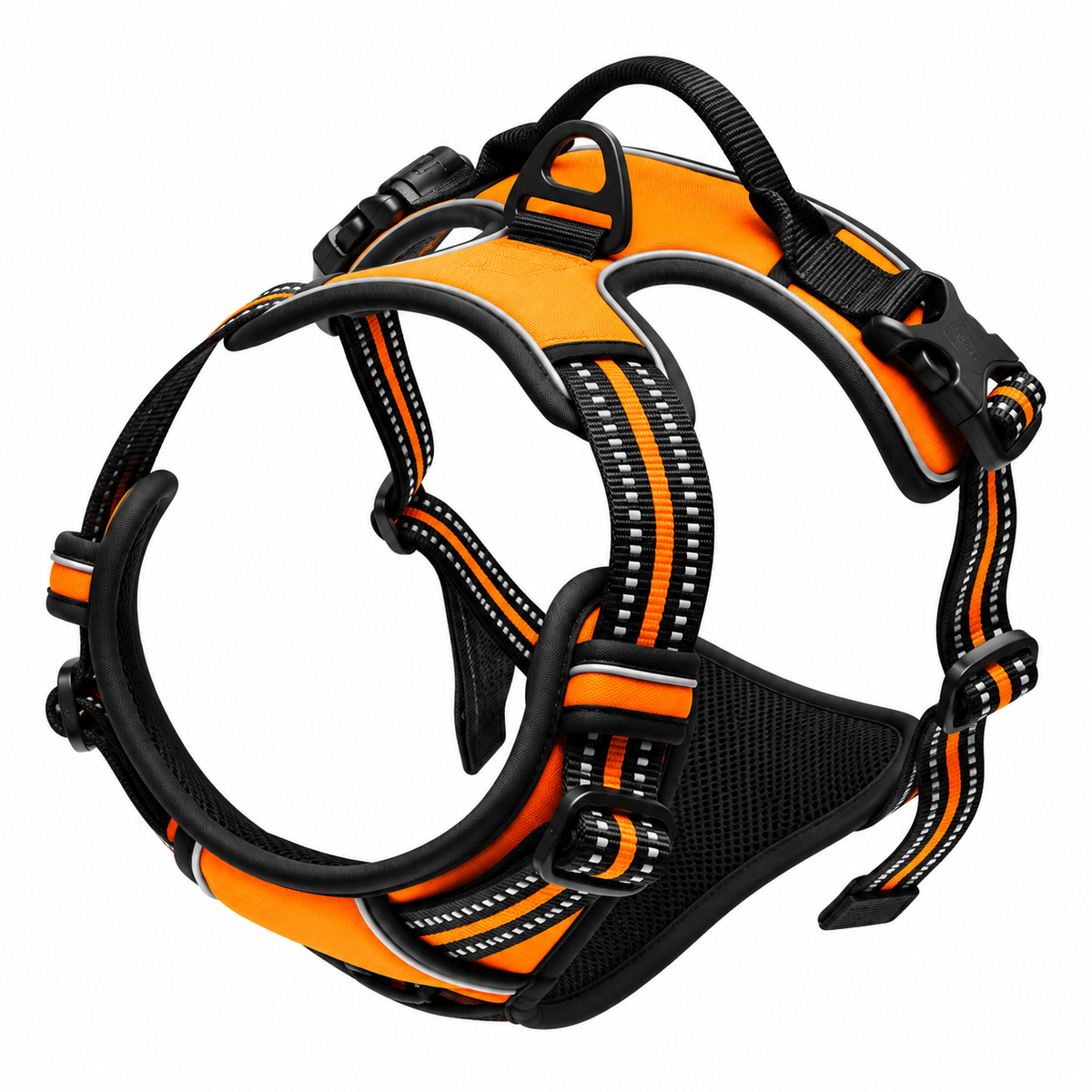 Reflective no pull dog harness in orange
