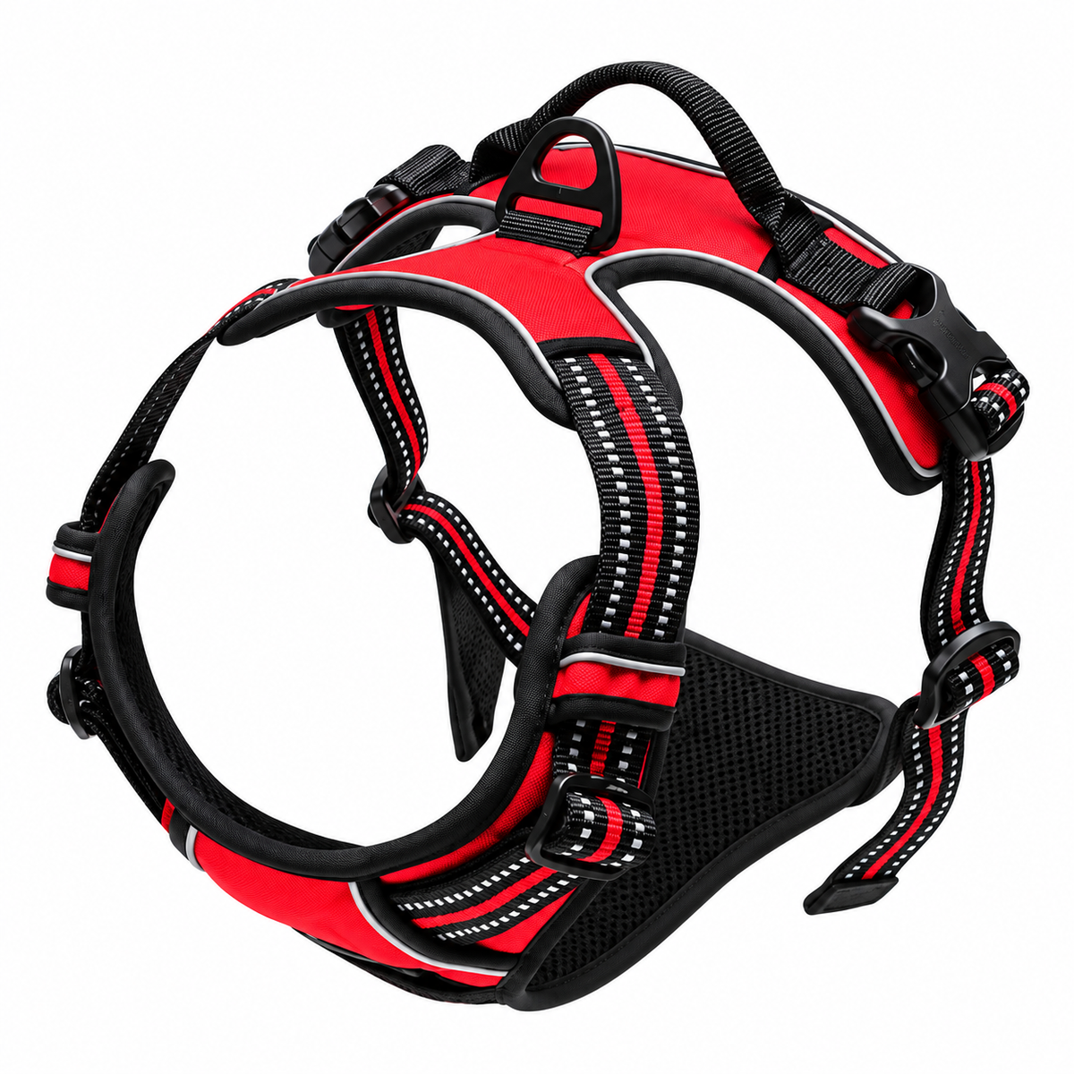 Reflective no pull dog harness in red
