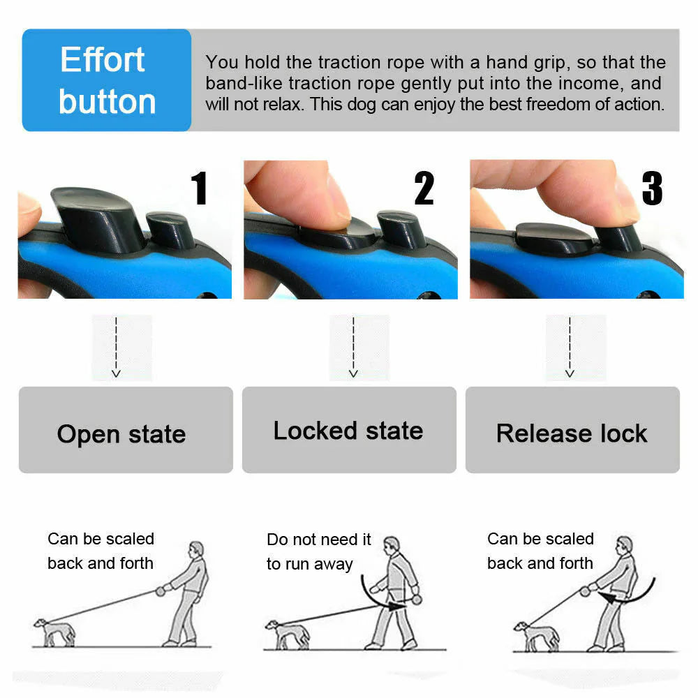 Retractable dog leash with brake and lock, image 9 of 17