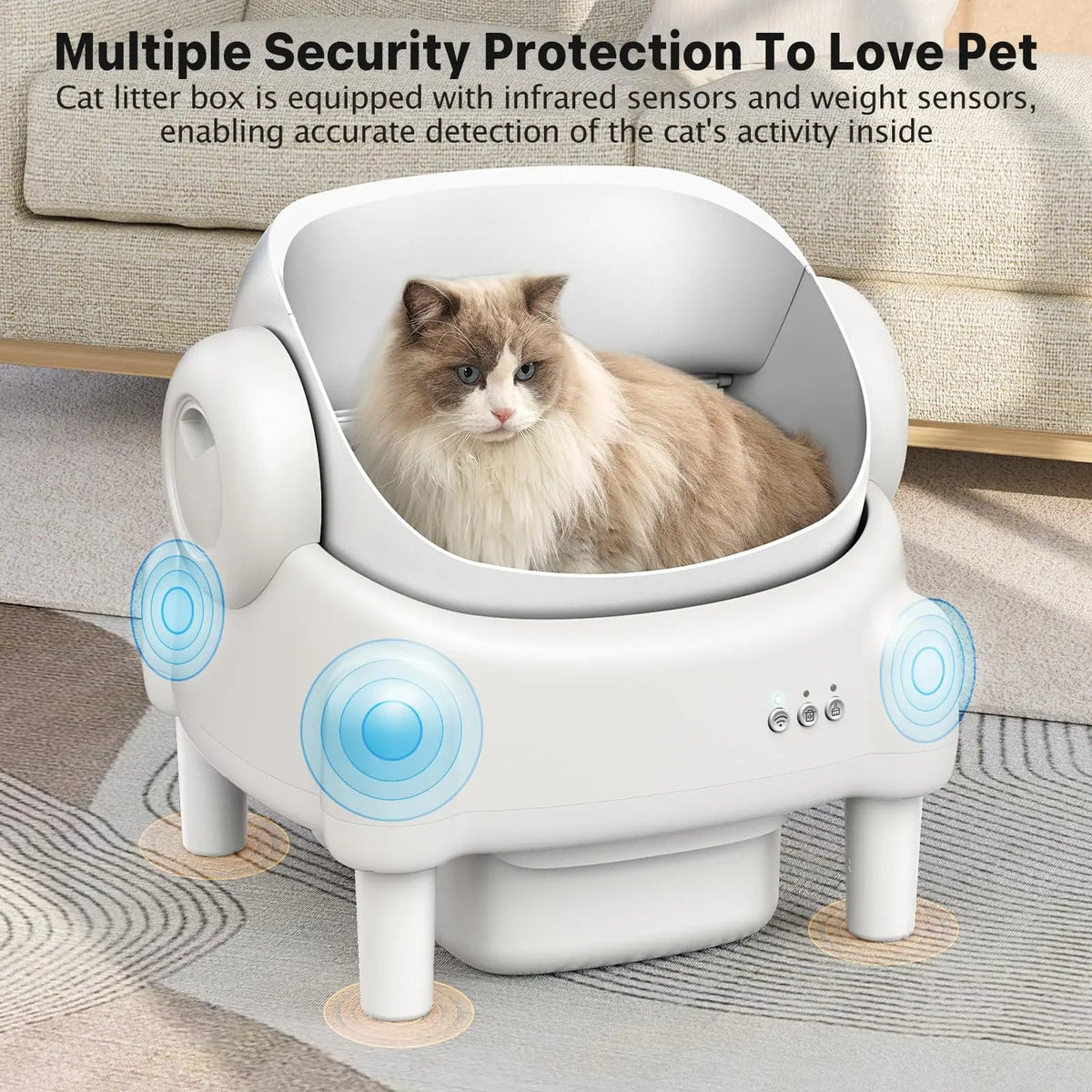 Open-top self-cleaning litter box with app control, image 4 of 10