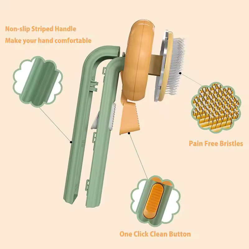 Self-cleaning slicker brush for dogs and cats, image 3 of 9