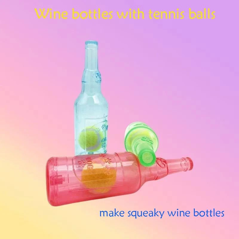 Squeaky tennis ball bottle dog chew toy, image 3 of 9