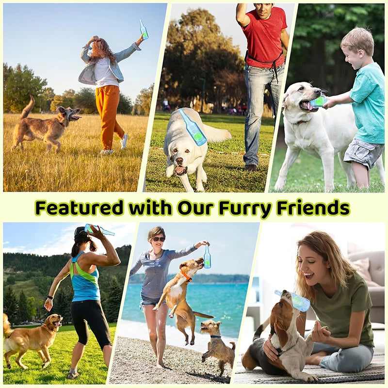 Squeaky tennis ball bottle dog chew toy, image 4 of 9