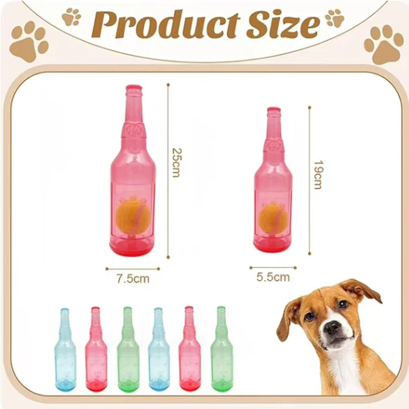 Squeaky tennis ball bottle dog chew toy, image 7 of 9
