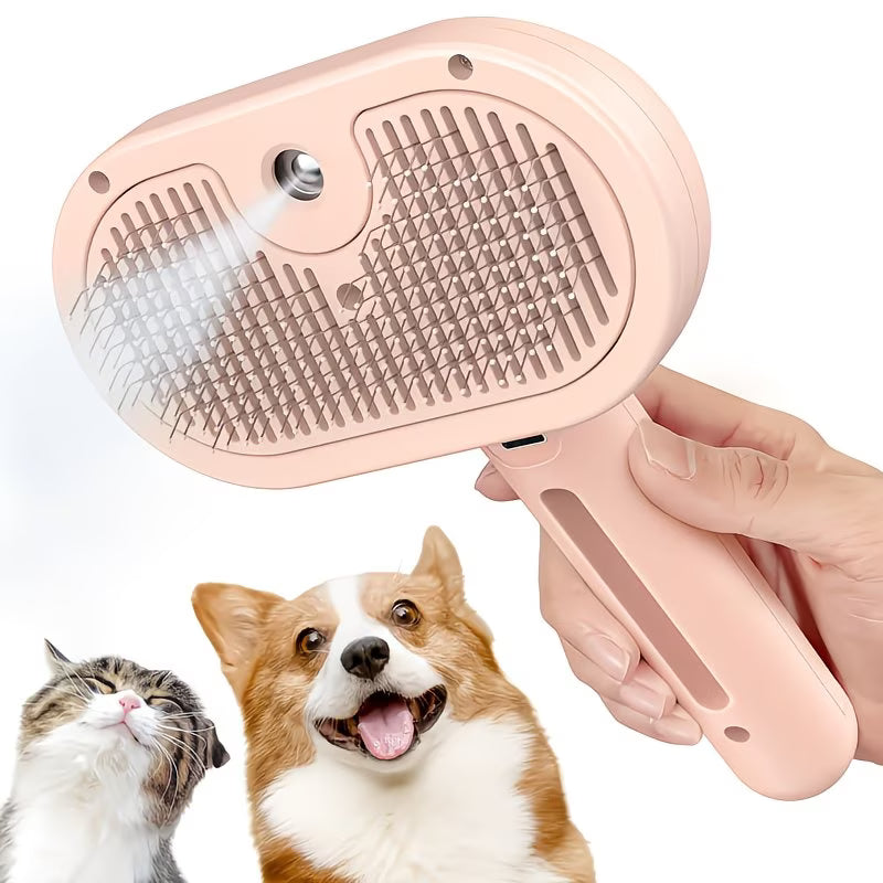 3-in-1 steam pet hair remover and deshedding brush for dogs and cats, image 2 of 8