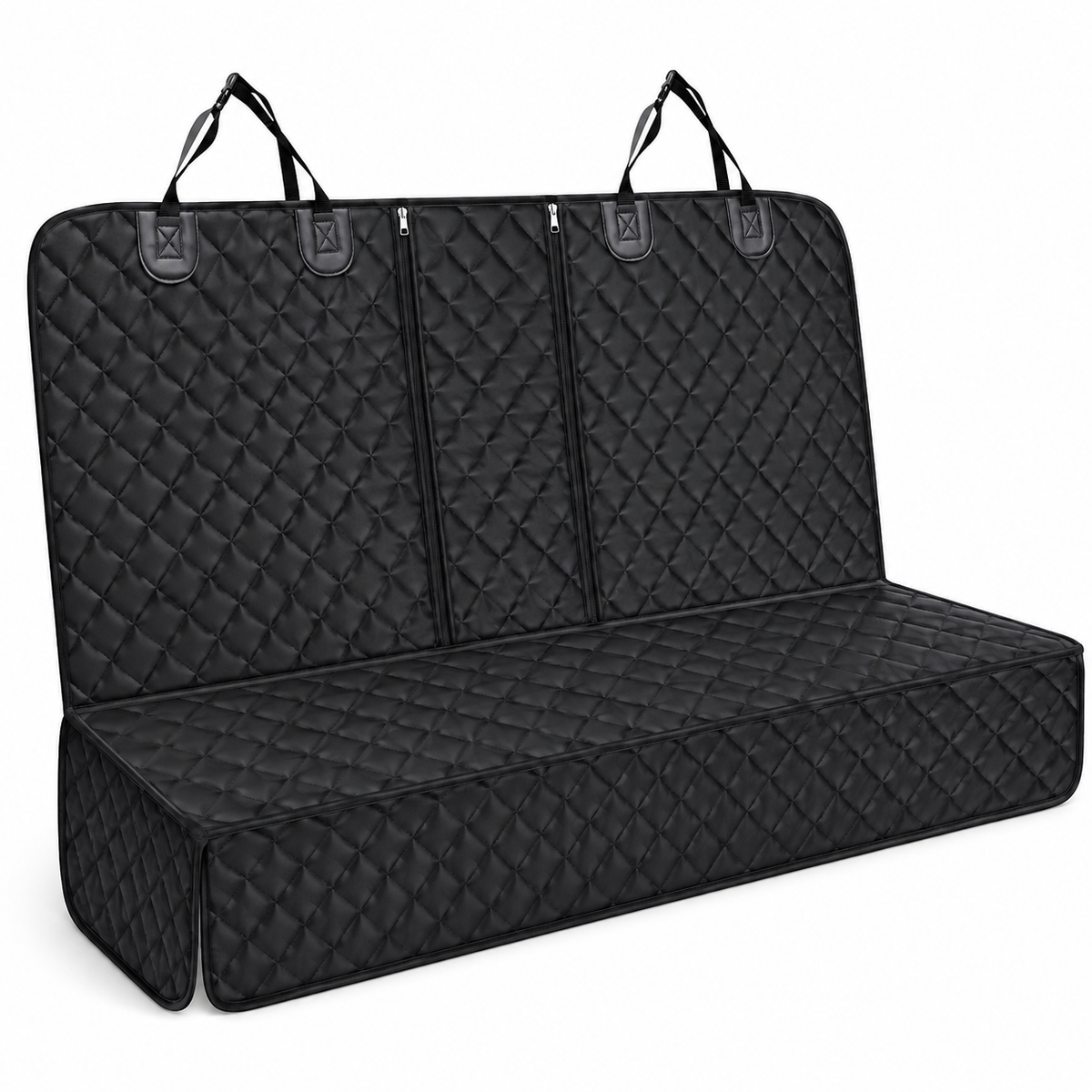 Waterproof dog car seat cover with middle armrest access, image 4 of 5