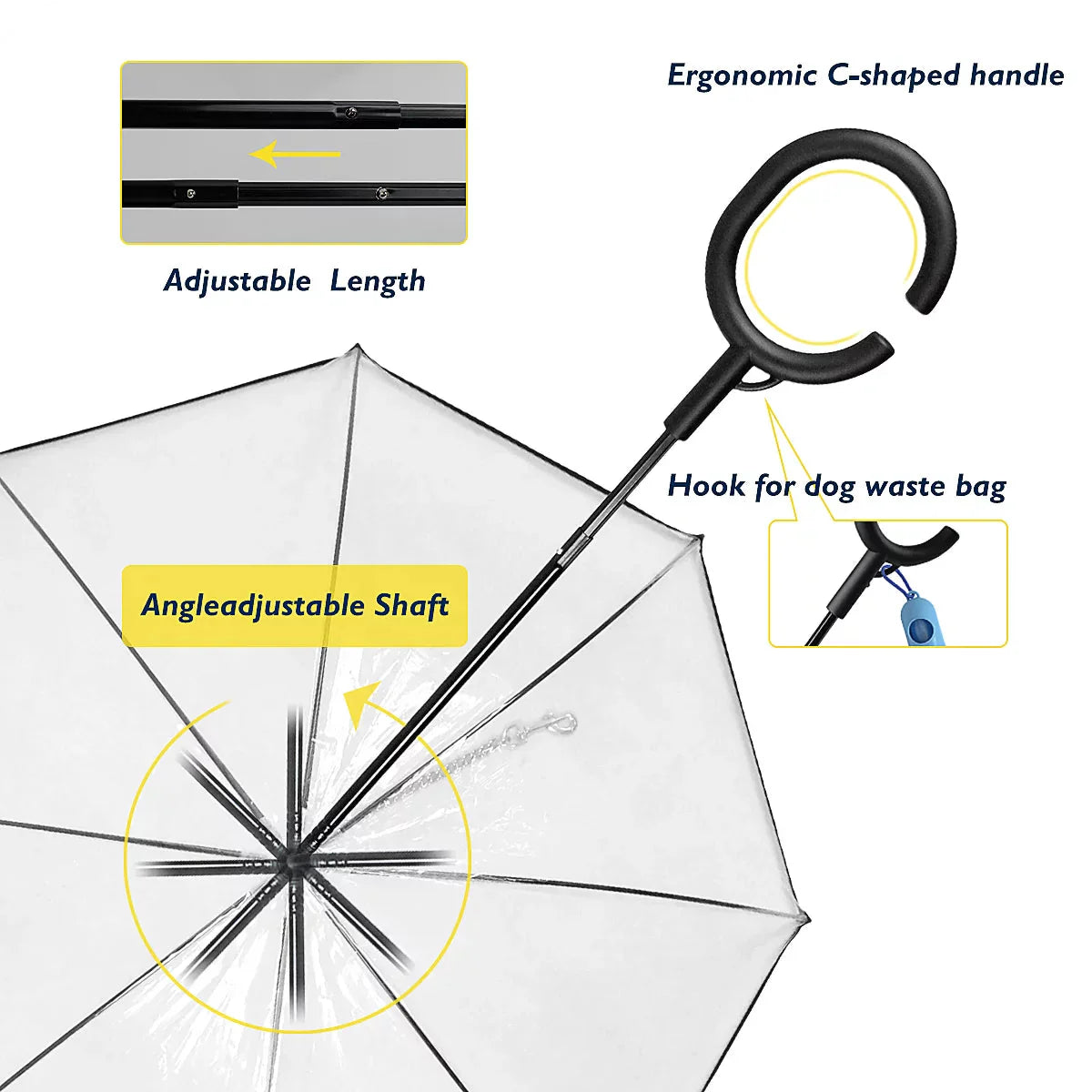 Windproof dog umbrella for walks, image 2 of 5